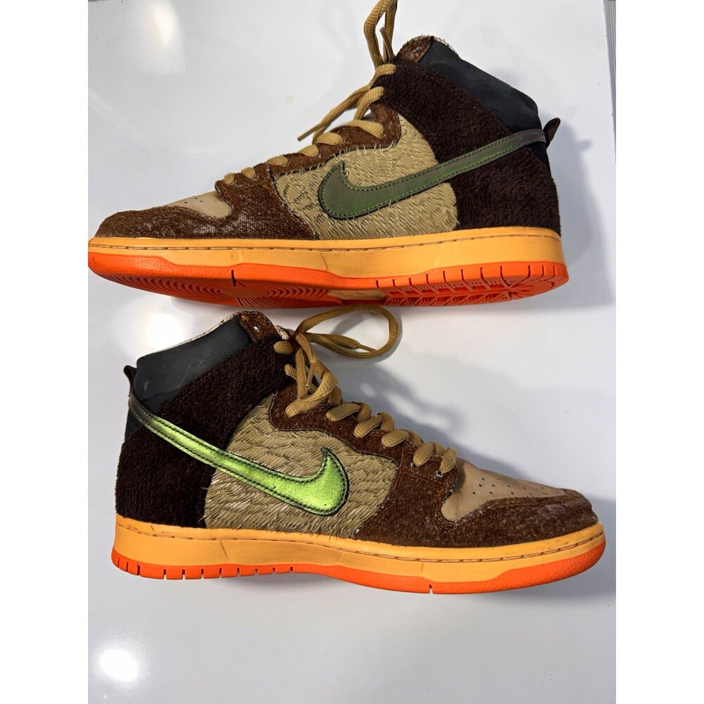 Nike SB Dunk High Zoom Air Skateboarding Shoes Brown US 10 Medium D